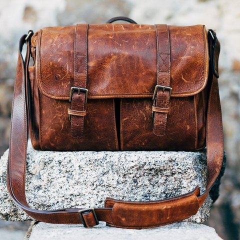 Leather changing bag