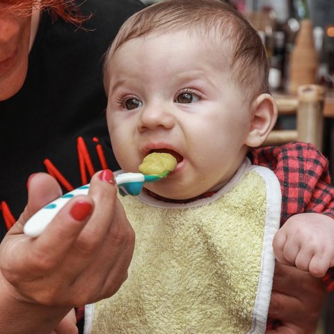 Yellow silicone bib